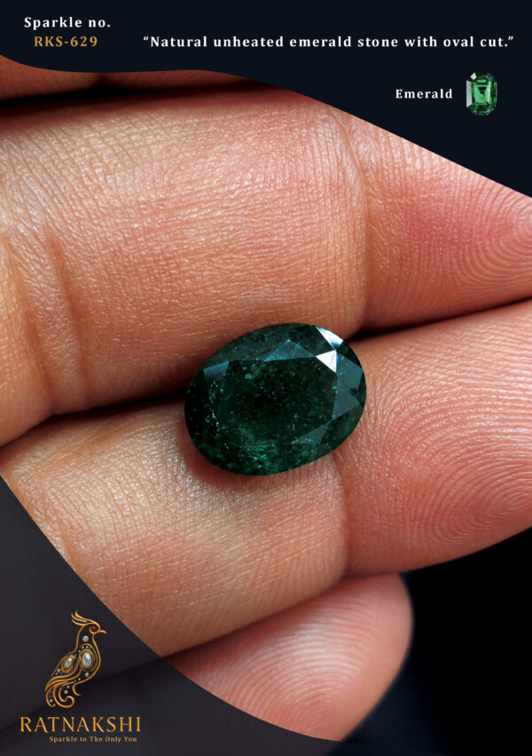Ratnakshi Gemstones Emerald Gemstone Loose Gemstone| Loose Emerald Oval cut Emerald Stone