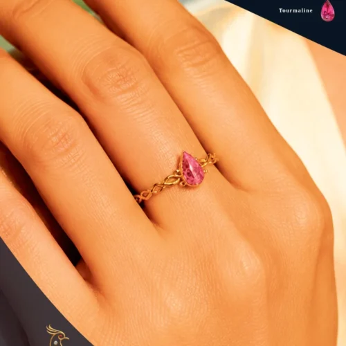 Ratnakshi Ring Tourmaline Ring in Silver Fine Silver Jewelry Tear shaped ring